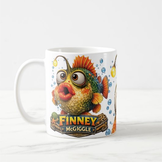 Finney McGiggle Lustiger Corky Fisch Kaffeetasse (Links)