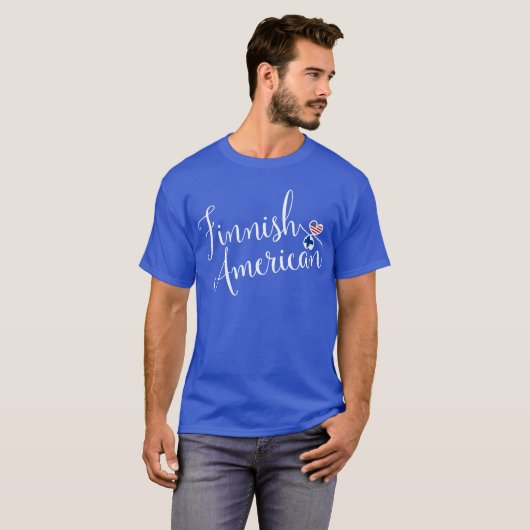 Finnisch American Entwinted Hearts T - Shirt, Finn T-Shirt (Vorne ganz)