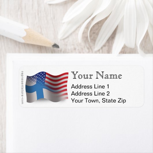 Finnisch-amerikanische Wave-Flagge (Insitu)