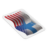 Finnisch-amerikanische Wave-Flagge Magnet (Rechte Seite)