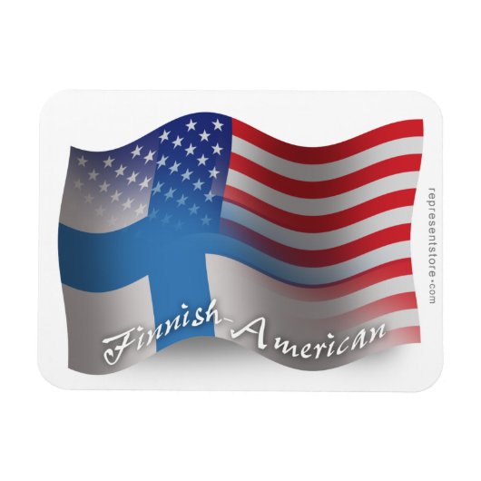 Finnisch-amerikanische Wave-Flagge Magnet (Horizontal)