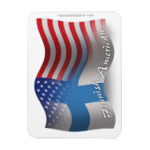 Finnisch-amerikanische Wave-Flagge Magnet (Vertikal)