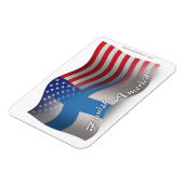 Finnisch-amerikanische Wave-Flagge Magnet (Linke Seite)