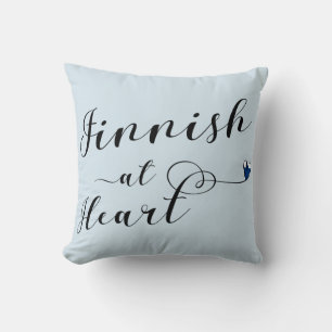 Finnisch at Heart Throw Cushion, Finnland Kissen