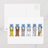 Finnisch danke Kiitos Cartoon Cats Postkarte (Vorne/Hinten)