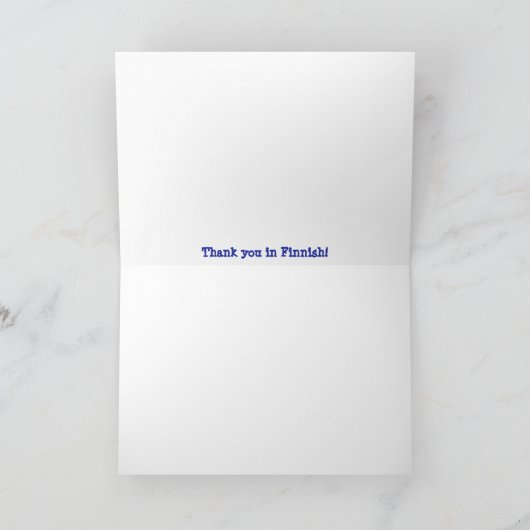Finnisch Dankeschön Karte (Innenseite)