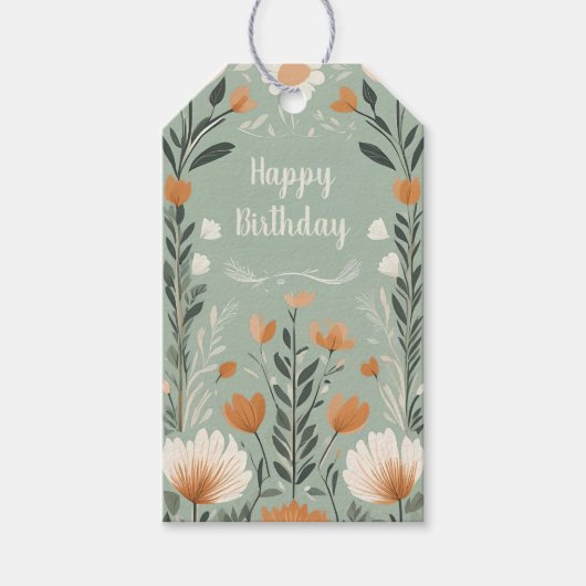 Finnisch Floral Geschenkanhänger (Vorderseite)