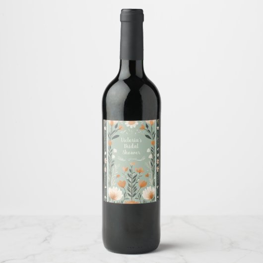 Finnisch Floral Weinetikett (Vorderseite)