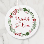 Finnisch frohe Weihnachten, Hyvää joulua, Custom Geschenkanhänger (Vorderseite)