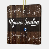 Finnisch frohe Weihnachten, Hyvää joulua Rustikale Keramikornament (Links)