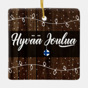 Finnisch frohe Weihnachten, Hyvää joulua Rustikale Keramikornament