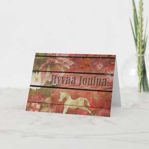 Finnisch Hyvää Joulua zu Weihnachten im Wald