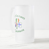 Finnisch-Irish-American-Flags-Kleeblatt Personalis Mattglas Bierglas (Vorderseite Links)