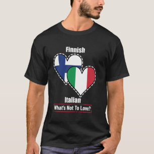 Finnisch Italienische Herzflaggen Was gibt's dageg T-Shirt