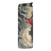 Finnisch Lapphund Dog Riding Motorrad Weihnachten Thermosbecher (Nach links gedreht)