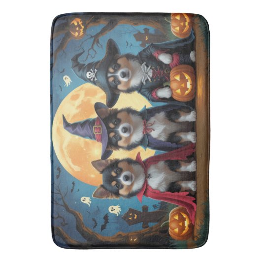 Finnisch Lapphund Hunde Pumpkin Halloween Funny Badematte (Vorderseite Vertikal)