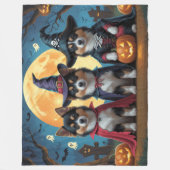 Finnisch Lapphund Hunde Pumpkin Halloween Funny Fleecedecke (Vorderseite)