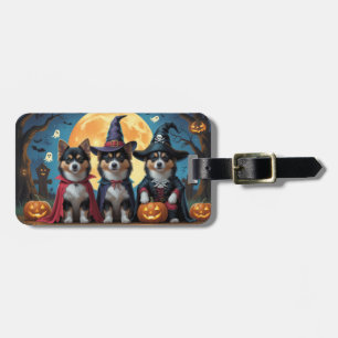 Finnisch Lapphund Hunde Pumpkin Halloween Funny Gepäckanhänger