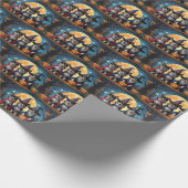 Finnisch Lapphund Hunde Pumpkin Halloween Funny Geschenkpapier (Ecke)