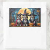 Finnisch Lapphund Hunde Pumpkin Halloween Funny Rechteckiger Aufkleber (Tasche)