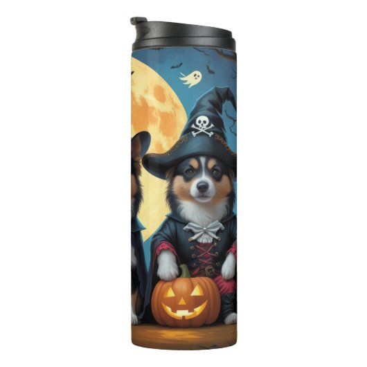 Finnisch Lapphund Hunde Pumpkin Halloween Funny Thermosbecher (Nach rechts gedreht)