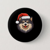 Finnisch Lapphund Ugly Sweater Christmas Classic T Button (Vorderseite)