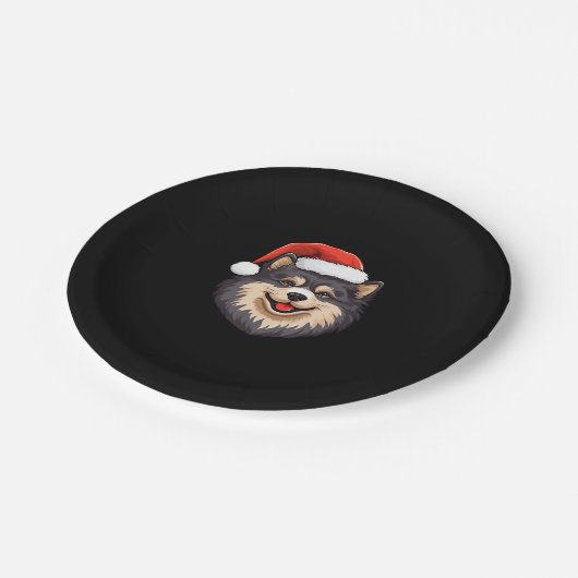 Finnisch Lapphund Ugly Sweater Christmas Classic T Pappteller (Schrägansicht)