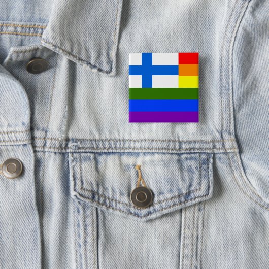 FINNISCH LGBT RAINBOW FLAG BUTTON (Beispiel)