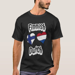 Finnisch Niederländische Flaggen Herzen Finnland N T-Shirt
