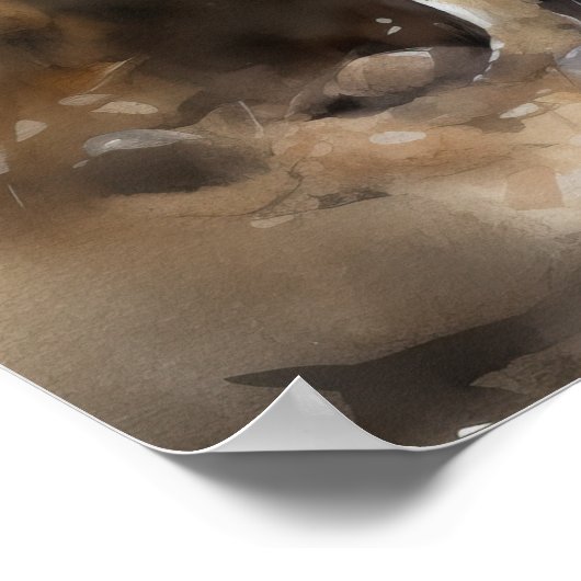 Finnisch Spitz Dog Art Print Poster (Ecke)