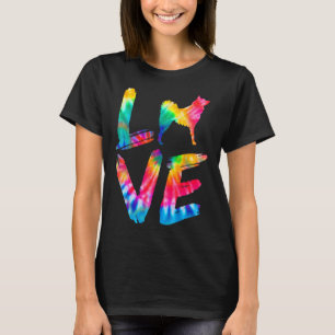 Finnisch Spitz Gefärbte Krawatte Liebe Hund Mama V T-Shirt