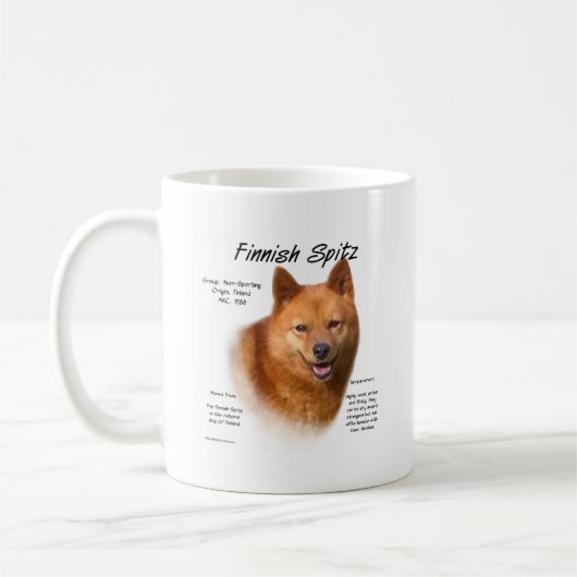 Finnisch-Spitz-Geschichtsdesign Kaffeetasse (Links)