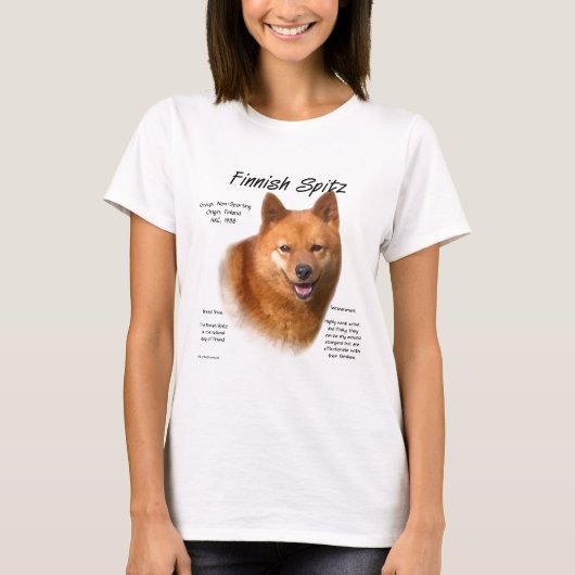 Finnisch-Spitz-Geschichtsdesign T-Shirt (Vorderseite)