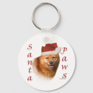 Finnisch Spitz Santa Paws Schlüsselanhänger
