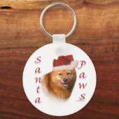 Finnisch Spitz Santa Paws Schlüsselanhänger (Vorderseite)