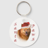 Finnisch Spitz Santa Paws Schlüsselanhänger (Rückseite)