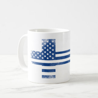 Finnische amerikanische Flagge   Finnland und Kaffeetasse