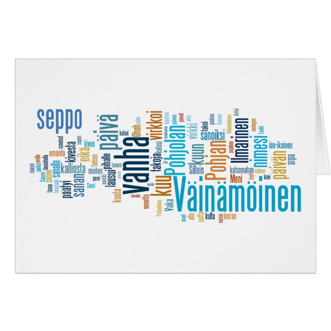 Finnische epische Wort-Wolke (Vorderseite (Horizontal))