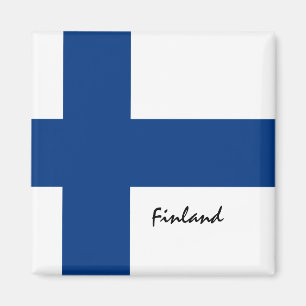 Finnische Fahne & Finnische Ferien-, Reise- und Sp Magnet