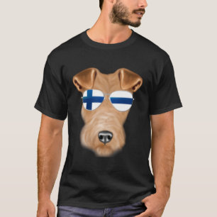Finnische Flag Wire Fox Terrier Dog Finland Pocket T-Shirt