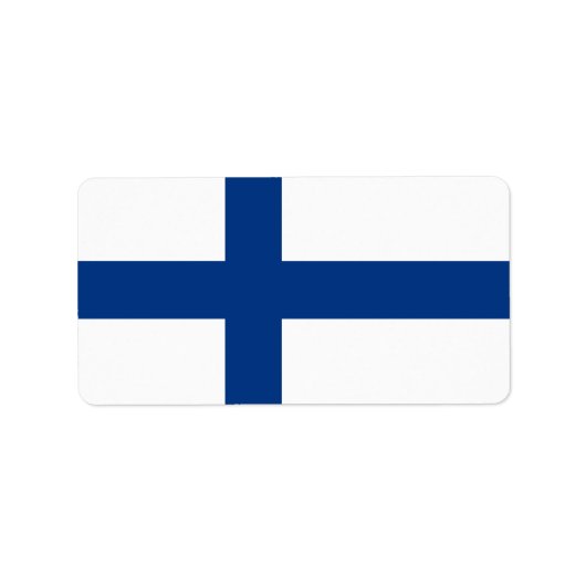 Finnische Flagge Adressaufkleber (Vorne)
