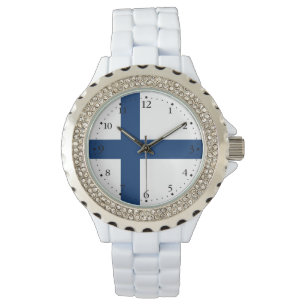 Finnische Flagge Armbanduhr