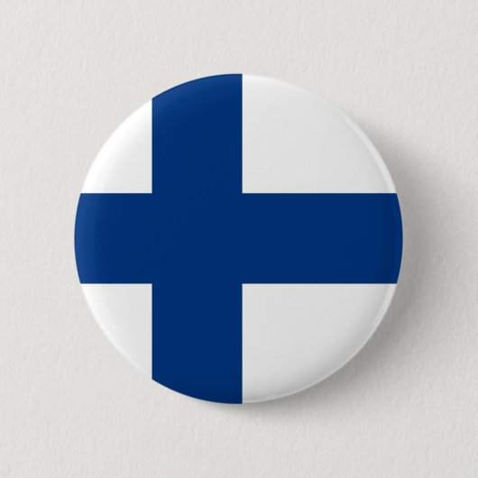 Finnische Flagge auf Button (Vorderseite)