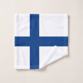 Finnische Flagge Badhandtuch Set (Waschlappen)