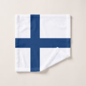 Finnische Flagge Badhandtuch Set (Waschlappen)