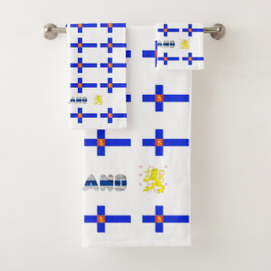 Finnische Flagge Badhandtuch Set