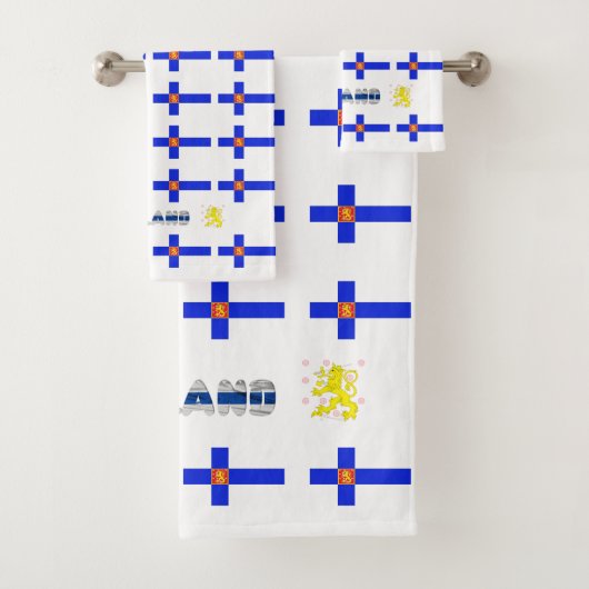 Finnische Flagge Badhandtuch Set (Insitu)