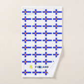 Finnische Flagge Badhandtuch Set (Handtuch)