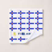 Finnische Flagge Badhandtuch Set (Waschlappen)