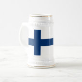Finnische Flagge Bierglas (Vorderseite Links)
